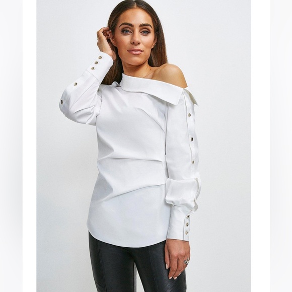 Karen Millen x Lydia Millen Asymmetrical Blouse, UK 14, US 10, New - Picture 8 of 8